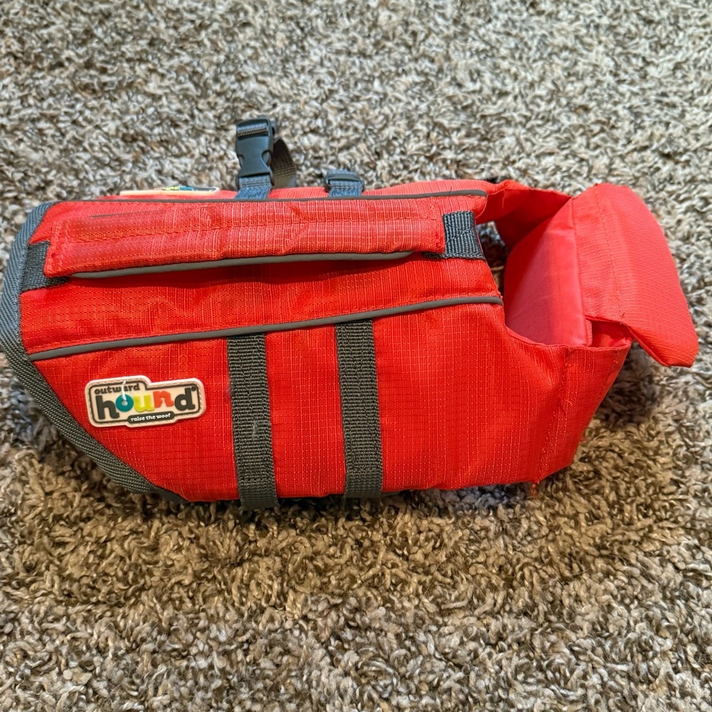 Outward Hound Raise The Woof Orange and Gray Dog Life Vest